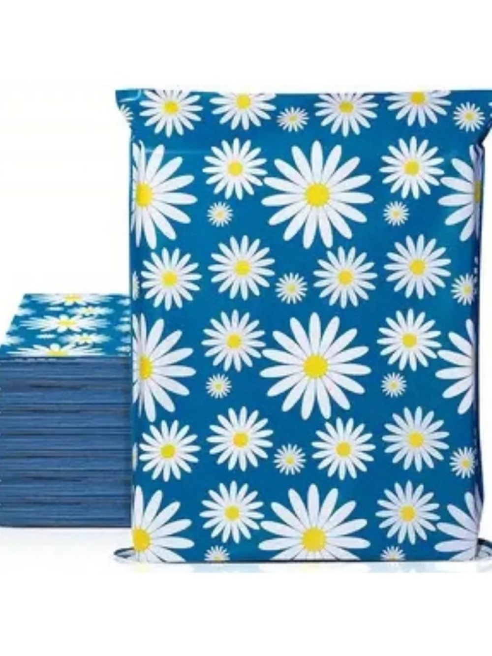 20 (10” x 13”) Blue Daisy Print Shipping Bags Mailers Poly Bags
